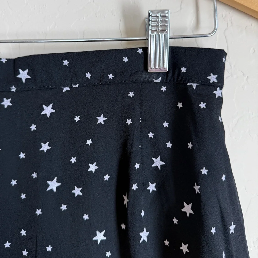 Nasty Gal Star Print Mini Skirt Black White Women’s Size 6